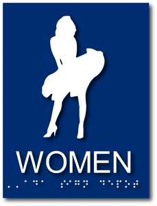 ADA-1235 Marilyn Monroe Women's Restroom Sign in Blue