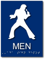 Elvis Presley Mens Restroom ADA Signs - 6" x 8" thumbnail