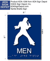 Elvis Presley Mens Restroom ADA Signs - 6" x 8" thumbnail