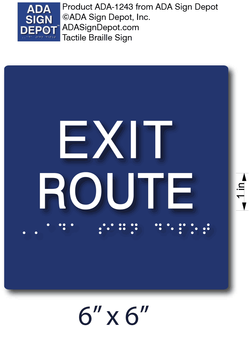 Exit Route Braille Plaque - Wooden Plaques And Signs, SKU: SE-5378