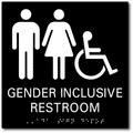 Gender Inclusive Wheelchair Accessible Restroom ADA Signs - 9" x 9" thumbnail