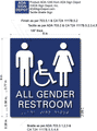 All Gender Accessible Restroom Tactile Braille ADA Signs - 8" x 9" thumbnail