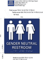 Gender Neutral Restroom Braille ADA Signs - 9" x 9" thumbnail