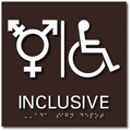 All Gender Inclusive Symbol Accessible Bathroom Sign - 8" x 8" thumbnail