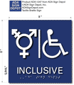 All Gender Inclusive Symbol Accessible Bathroom Sign - 8" x 8" thumbnail