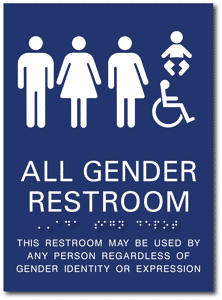 ADA-1249 All Gender Restroom Signs in Blue