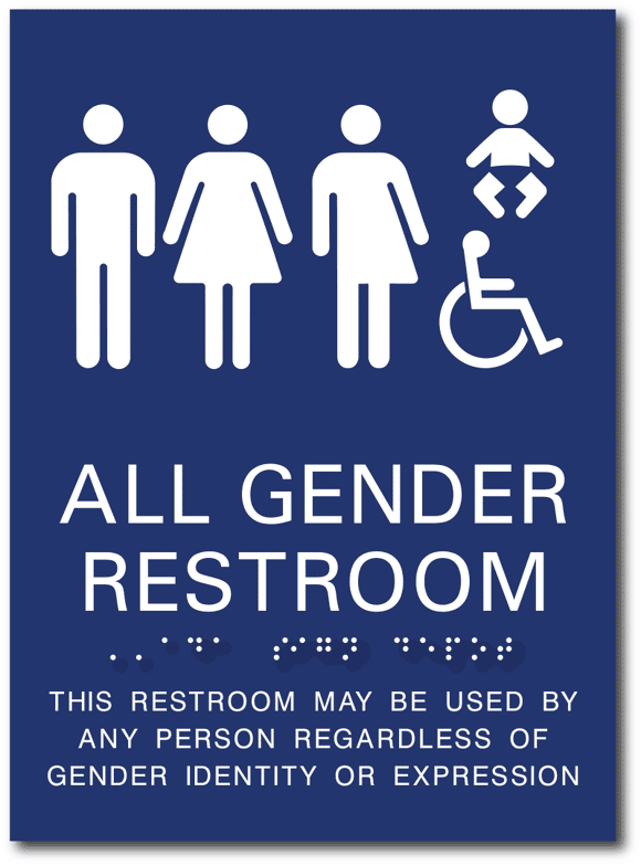 Gender Neutral Bathroom Signs - Gender Neutral ADA Restroom Signs