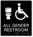 All Gender Restroom ADA Sign - Toilet and Wheelchair Symbols - 8" x 9" thumbnail