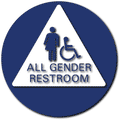 All Gender Restroom Door Sign - 12"x12" thumbnail