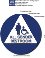 All Gender Restroom Door Sign - 12"x12" thumbnail