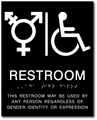 Gender Neutral and Wheelchair Symbol Restroom ADA Signs - 8" x 10" thumbnail