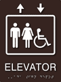 Elevator ADA Signs with People and Wheelchair Symbols - 6" x 8" thumbnail