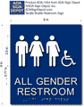 Gender Neutral Restroom Braille ADA Signs - 9" x 9" thumbnail