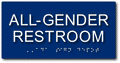 All Gender Restroom Sign - ADA & California AB 1732 Compliant - 8"x4" thumbnail