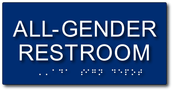 ADA-1255 All Gender Restroom AB-1732 ADA Sign in Blue