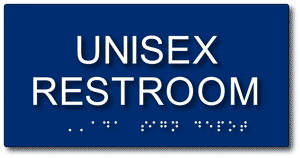 ADA-1256 Unisex Restroom AB-1732 AA Sign in Blue