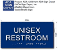 Unisex Restroom Sign - ADA & California AB 1732 Compliant - 8"x4" thumbnail