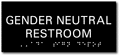 Gender Neutral Restroom Tactile Text and Braille ADA Signs - 9"x4" thumbnail