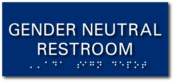 ADA-1258 Gender Neutral Restroom ADA Signs - Blue