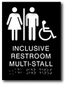 Inclusive Wheelchair Access Restroom Multi-Stall ADA Sign - 8" x 11" thumbnail
