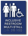 Inclusive Wheelchair Access Restroom Multi-Stall ADA Sign - 8" x 11" thumbnail