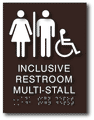 Inclusive Wheelchair Access Restroom Multi-Stall ADA Sign - 8" x 11" thumbnail