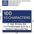 Custom Room Number ADA Sign with Text and Window Insert - 8" x 6" thumbnail