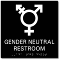 Gender Neutral Restroom Braille ADA Signs - 9" x 9" thumbnail