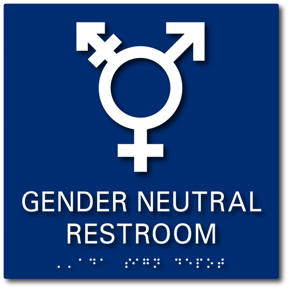All Genders Symbol Gender Neutral Restroom ADA Sign