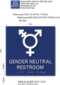 Gender Neutral Restroom Braille ADA Signs - 9" x 9" thumbnail