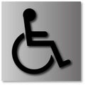 Symbol of Accessibility - ADA Sign - Brushed Aluminum - 6" x 6" thumbnail