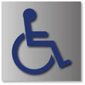 Symbol of Accessibility - ADA Sign - Brushed Aluminum - 6" x 6" thumbnail