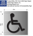 Symbol of Accessibility - ADA Sign - Brushed Aluminum - 6" x 6" thumbnail
