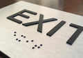 Brushed Aluminum Exit Braille ADA Signs - 5" x 3" thumbnail