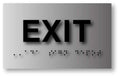 Brushed Aluminum Exit Braille ADA Signs - 5" x 3" thumbnail