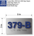 Custom Brushed Aluminum Room Number Sign thumbnail