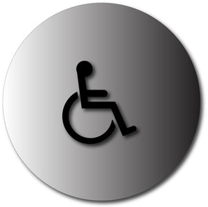 BAL-1005 Womens Restroom Door Sign with Wheelchair Symbols Black