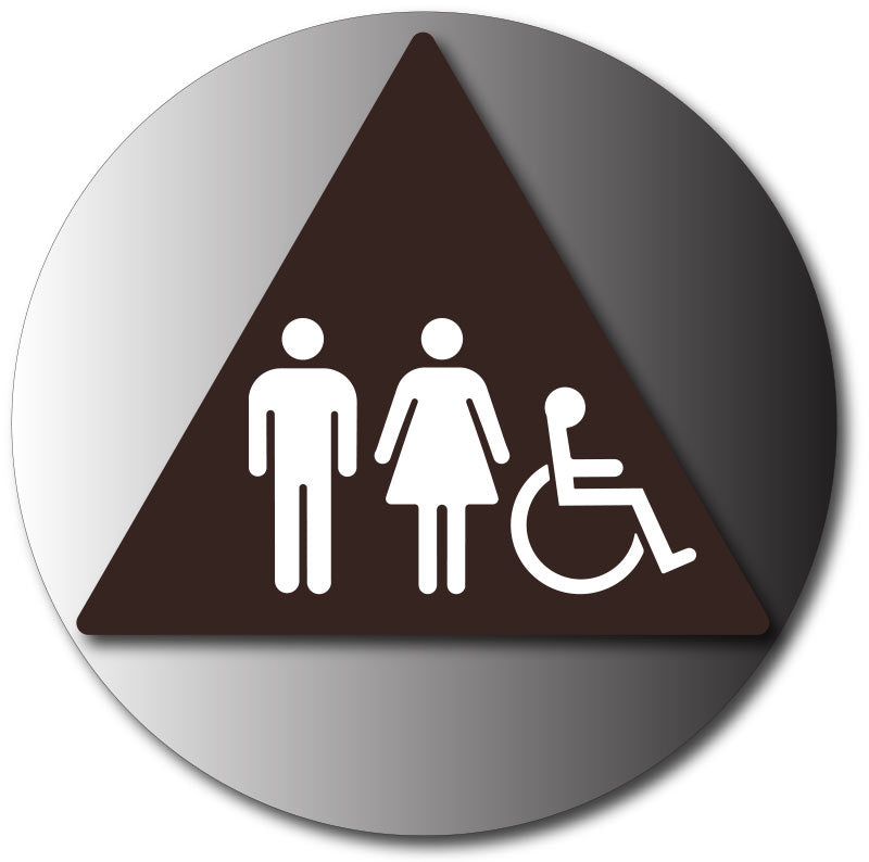 thumbnail image 2 of Handicap Bathroom Sign – 12" X 8" Aluminum – Pre-Drilled Holes – High Gloss – Made In USA (No Soliciting Theme) 2 of 5