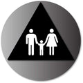Family Unisex Restroom Door Sign in Brushed Aluminum thumbnail