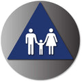 Family Unisex Restroom Door Sign in Brushed Aluminum thumbnail