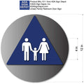 Family Unisex Restroom Door Sign in Brushed Aluminum thumbnail