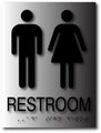 Unisex Restroom ADA Signs in Brushed Aluminum - 6" x 8" thumbnail