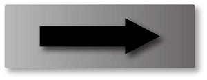 BAL-1021 Direction Tactile Arrow ADA Sign in Brushed Aluminum - Black