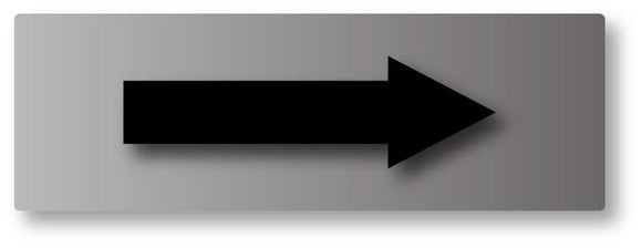 BAL-1021 Direction Tactile Arrow ADA Sign in Brushed Aluminum - Black