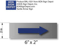 Any Direction Tactile Arrow ADA Sign in Brushed Aluminum - 6" X 2" thumbnail
