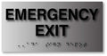 ADA Emergency Exit Sign -  8" X 4" - Brushed Aluminum thumbnail