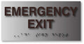 ADA Emergency Exit Sign -  8" X 4" - Brushed Aluminum thumbnail