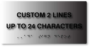BAL-1026 Custom ADA Compliant Signs with Braille Signs on Brushed Aluminum - Black
