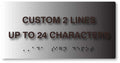 Custom ADA Sign Tactile Text & Braille - Brushed Aluminum - 8" x 4" thumbnail