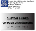 Custom ADA Sign Tactile Text & Braille - Brushed Aluminum - 8" x 4" thumbnail
